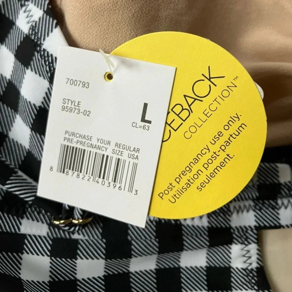 Motherhood “Bounce Back” PostPartum Compression Nursing Gingham Swimsuit Large - Picture 8 of 12